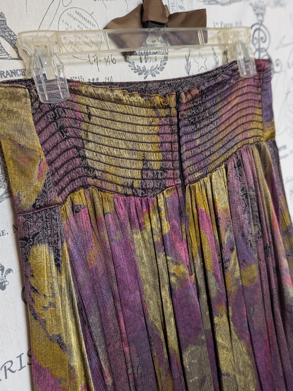 Rare Vintage Slit Front High-Low Abstract Art Skirt Size 8+ - Picture 7 of 9